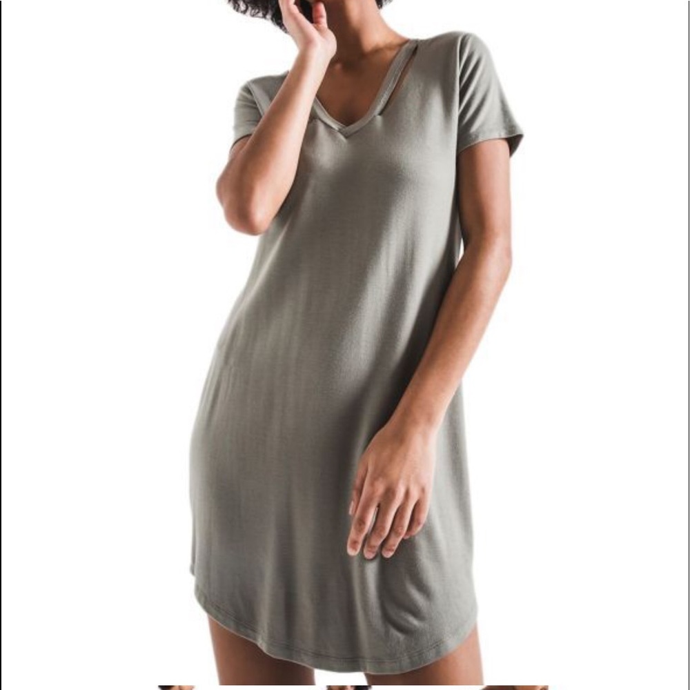 Z Supply The Cut Out Neck Dress Pale Sage Size S